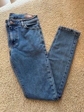 ASOS High-Rise Medium Blue Skinny Jeans